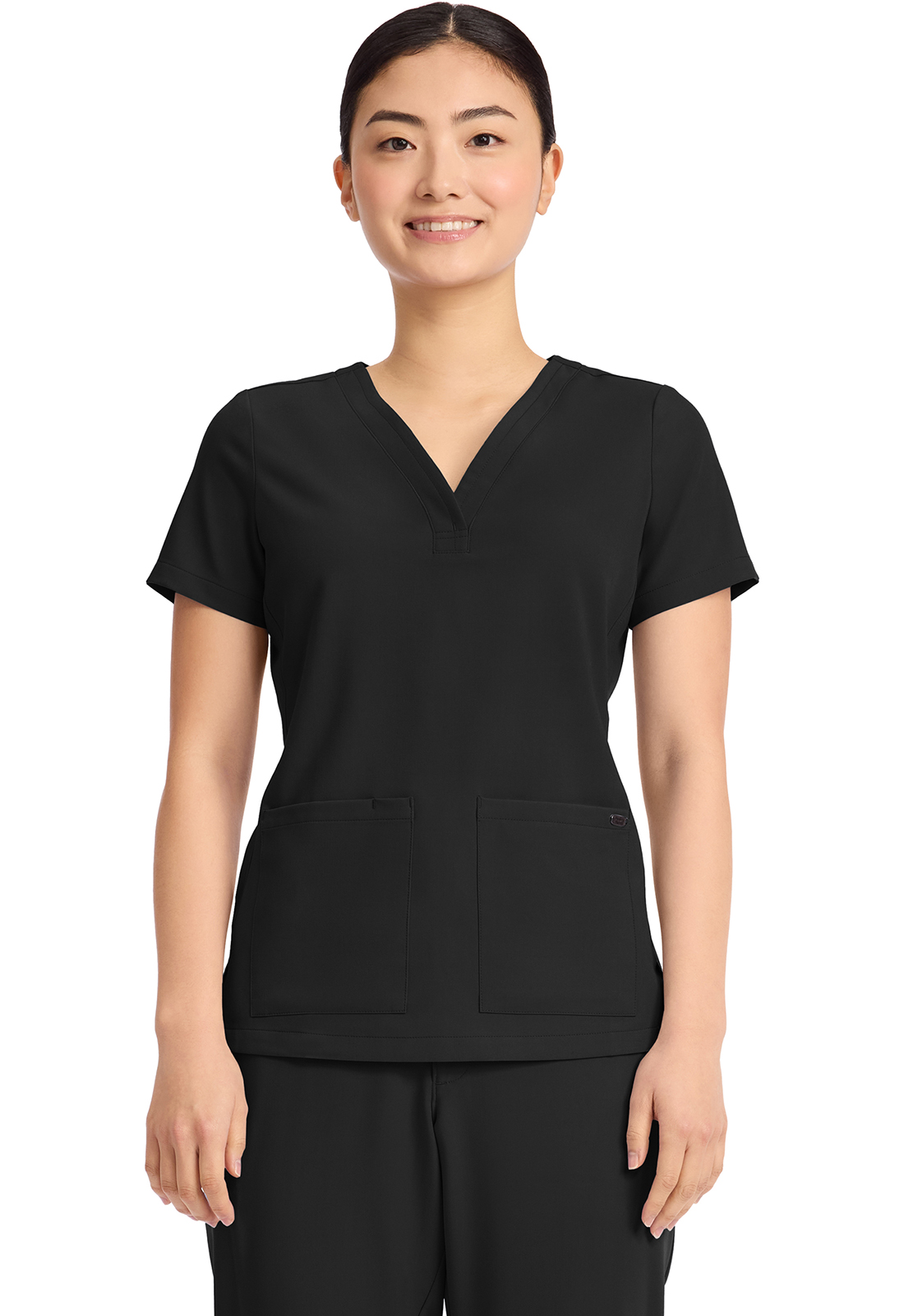 HH751 Quest Briana Y-Neck Top Black