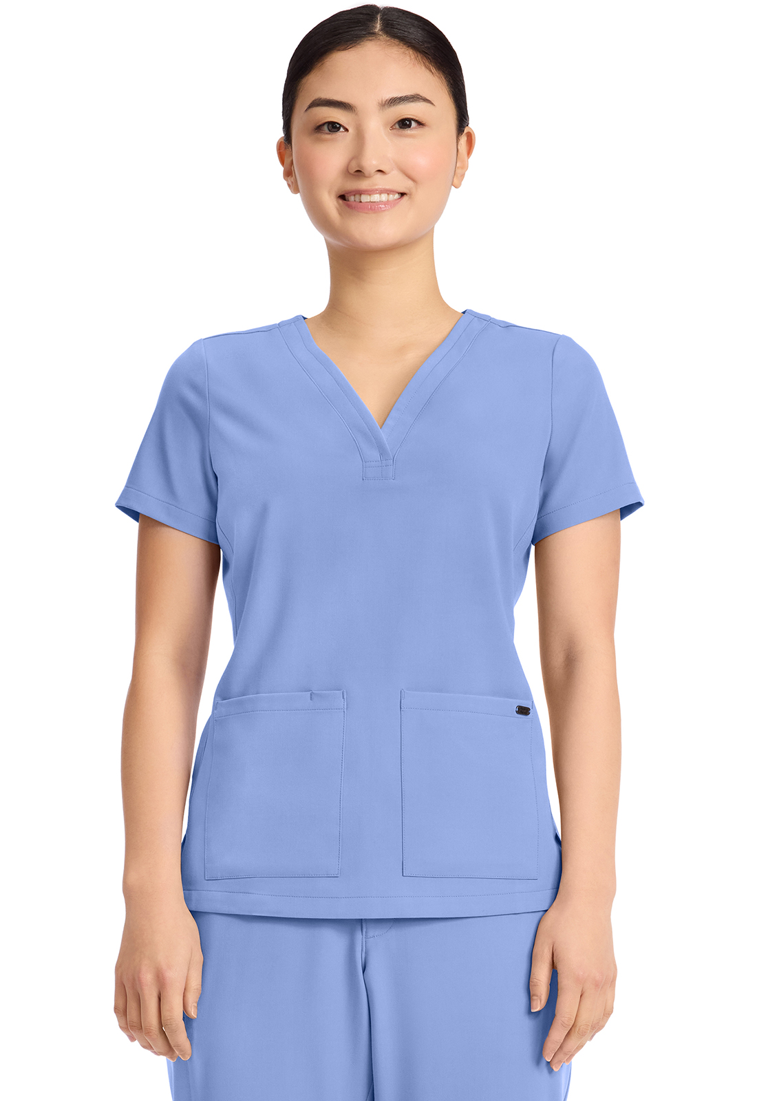 HH751 Quest Briana Y-Neck Top Ceil Blue