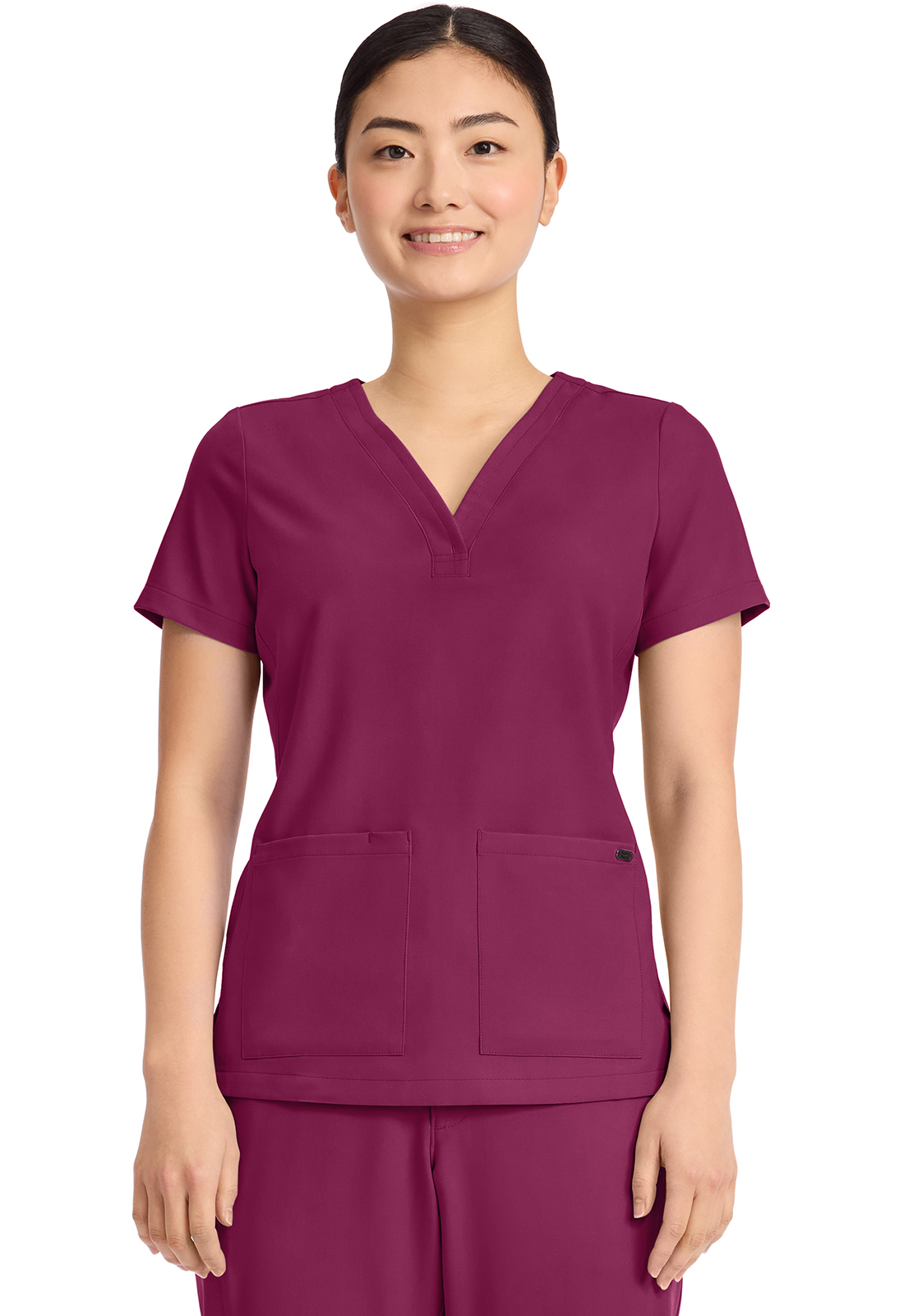 HH751 Quest Briana Y-Neck Top Wine