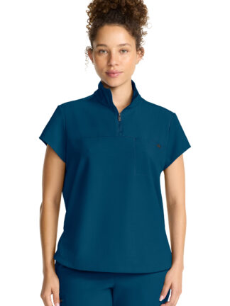 HH752 Quest Bella Quarter Zip Top Caribbean Blue