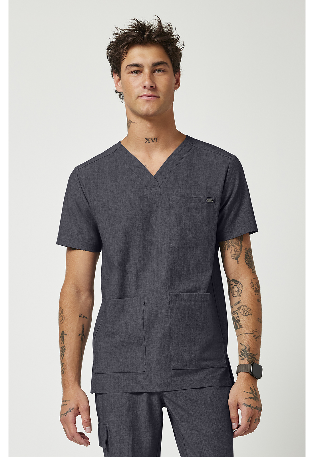 HH753 Quest Avery Y-Neck Top Pewter