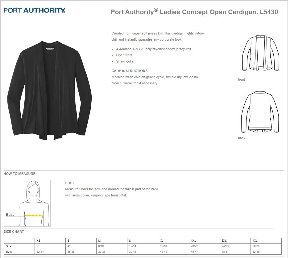 Ladies Concept Open Cardigan – shopPLTW