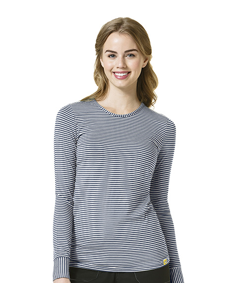 2079 Long Sleeve Silky Striped Tee | Uniforms & More